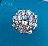 Cluster Rings GIAOQI Genuine S925 Silver 14K White Gold Filled 8 Perfect Cut D Color Diamond Moissanite Wedding Ring Princess Jewelry