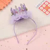 Hair Accessories Cute Adorable Headgear Crown Headdress Rhinestone Leather Mesh Korean Style Headband Girl Band Headwear Hoop