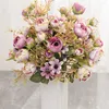 Декоративные цветы Искусственные розы Поддельные свадебные букеты своими руками Центральные украшения для вечеринок Украшения дома и на открытом воздухе