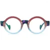 Okulary przeciwsłoneczne ramy Włochy design mężczyźni okrągłe odważne okulary Kobiety Patchwork Kolor Matte Vintage Style Style optyczne