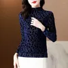 Camicette da donna Elegante colletto alla coreana Abbigliamento stampato 2024 Autunno Inverno Allentato Tutto-fiammifero Top Camicie da ufficio da donna