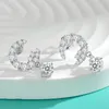 Men Dames Fancy Sieraden Wit goud Geplateerd VVS 0..5CT 1CT Moissanite Diamant Letter Oorringen voor meisjes vrouwen Leuk cadeau