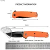 Orange 7,24 tum handtag Pocket Folding Knife Black Färdig blad Vandring camping utomhus 3,2 oz. Lätt EDC Knives Formen Women Gift