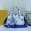 Lyxdesigner kvinnor handväskor högkvalitativ mamma shopping väskor äkta läder tyg handväskor stor kapacitet på tygpåsar onthego väskor koppling väska axelväska dam