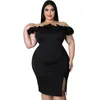 Wmstar Dr Plus Größe Frauen Kleidung 5XL Sexy Ein Wort Kragen Fi Party Dres Midi Abend Elegante Großhandel Dropship F53l #