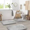 Velvet Bath Set Super Soft Non-slip Comfortable Bath Mats Rug Carpet Set for Bathroom Absorbent Washable Rug Toilet Floor Mat 240312