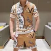 Men's Tracksuits Summer Handsome Polo Shirt Short-sleeved Pants A Set Of Casual Fashion Two-piece 2024 High-end Short Printed Suit