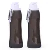 Water Bottles Foldable Portable Cup Food Grade Silicone Bottle High-Temperature Resistant Outdoor Sports Cycling