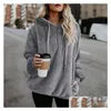 Dames Hoodies Sweatshirts Dames Winter Dames Sherpa Oversized Fleece Plevier Met Capuchon Losse Pluizige Jas Warme Streetwear Drop Delive