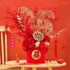 VASES FAKE FLOWER RED FORTUNE FROUT COLOTS BACKET VASE SET HOME STORE FRINGISHISHING CROFFS WEDDING ONGEAR OPENGY YEAR装飾装飾