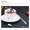 Kaffeeschaufeln Edelstahl Geschirr Hängende Tasse Löffel Mischen Haushalt Dessert Pudding Löffel Honig Rühren Schaufel mit gebogenem Griff