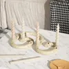 Candle Holders Nicole Nordic Candlestick Mould Romantic Concrete Cement Stick Holder Silicone Molds For Home