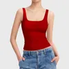 Women's Tanks Layering Tops With Lace Scoop Neck Sleeveless Knit Ribbed Fitted Casual Crop Tank Top Square For Women