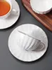 Canecas High End e requintados copos de café de cerâmica britânica chá da tarde conjunto de placa de abóbora