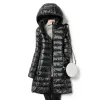 Vestes d'hiver pour femmes Lg Ultra léger mince manteau décontracté veste bouffante mince enlever à capuche Parka manteau d'hiver femmes R0sM #