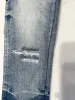 العلامة التجارية الفاخرة جينز جينز الشارع am tiger Alphabet التطريز Denim Pant 2024 تصميم جديد عصري ذكر Slim Stretch ممزق Jean D5x5#