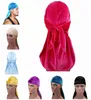 Men039s satynowe durarag bandana turban peruki Mężczyźni jedwabisty deszcz nagłówek opaska na głowę moda Pirate Hat Hair Akcesoria YHM2667085569