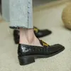 Casual skor äkta ko läder loafers för kvinnor mjuk penny fyrkantig tå oxford kvinnors bekväma och praktiska hand