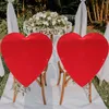 Chair Covers 2 Pcs Valentine's Day Back Cover Decor Festival Removable Valentines Supply Love Cloth Protector