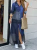 autumn Elegant Women Maxi Shirt Dres 2023 ZANZEA Vintage Ladies Lg Sleeve Vestidos Casual Plaid Robe Lgue 02Ui#