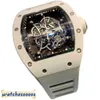 Luxury heren Mechanica horloge polshorloge Zwitsers RM055 Wit keramisch 35-02 Automatische mechanische mannelijke koolstofvezelcompreet trend t