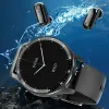 X7 2 في 1 ساعة ذكية مع سماعات الأذن Smartwatch Tws Bluetooth معدل ضربات القلب معدل ضربات الدم شاشة الرياضة ساعة اللياقة البدنية