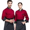 Chef jaqueta de manga curta preto branco homens mulheres cozinha cozinheiro casaco unisex restaurante garçom uniforme g5mU #