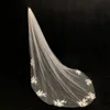 V830 Mariage exquis Cathédrale nuptiale Veil Tulle en dentelle appliquée LG Train White Veil Veil Women Marriage Active I8la #