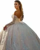 Luxe col en V mariage Dres Fi paillettes Appliques Court Train robes de bal magnifiques femmes formelle dentelle robes de mariée 2024 H4St #