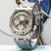 Mens Ap Wristwatch 26470 Royal Oak Offshore 42 Gauge Titanium Metal Grey Face Timing Date Dature Automatisk mekanisk herrklocka