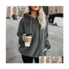 Dames Hoodies Sweatshirts Dames Winter Dames Sherpa Oversized Fleece Plevier Met Capuchon Losse Pluizige Jas Warme Streetwear Drop Delive