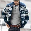 Men'S Sweaters Mens Vintage Cardigan Sweater Casual Jacquard Fashion Coat Knitted Cardigans Autumn Winter Oversized Drop Delivery App Dhbff
