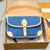 Kwaliteit Luxe Denim Tas Ontwerpers Diane Leren Baguette voor een oksel Draagtas Handtassen Mode Schoudertassen Klassieke stijl Capaciteit Boodschappentassen