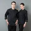 2024 New Fi Hotel Work Clothing Men and Women Lg Sleeve Chef White Jacket+Apr Set Coffee Shop Staff Work Wear Wholesale 23Zk#