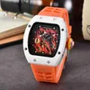 Live Broadcast Barrel Shaped Demon Eye Super Strong Night Light Non Mechanical Hollow svänghjul Fashionabla Mens Watch