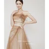 Oloey Fairy Brown Tulle Korea Prom Evening Dres Wedding Foto Shoot FRS Party Formal Gowns LG Elegant Y0QQ#