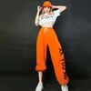 Hip Hop Dance Costumes for Adults Street Dance Wear Performance Clothes Female Jazz Dance Stage Costumes Festival Outfit SL3922 Q7DT#