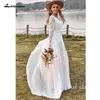 Urban Sexy Dresses Lakshmigown Long Sleeve Chiffon Lace Boho Bohemian Women Wedding Dress with V Neck 2024 Bridal Gown Custom Made Vestidos de Nova YQ240329