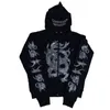 Herrtröjor tröjor drake djur heta diamant hip hop hoodie ropa de mujer blixtlås lös cardigan mens hoodiel2403