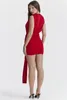 Casual Dresses Red Color Women Sleeveless Sexy Deep V-Neck Bodycon Mini Dress Fashion Nightclub Party Birthday Cocktail Clubwear Outfit