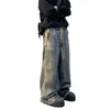Reddachic Retro Hommes Dégradé W Baggy Jeans Do Old Taille élastique Grandes poches Pantalon large surdimensionné Skater Dancer Streetwear D4Md #