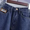Mulheres Plus Size 3XL 4XL 5XL Calças Jeans Cintura Alta Cor Patchwork Perna Larga Jean Street Feminino Coreano Roupas Navio Livre m8TR #