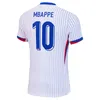 2024 French Mbappe Mens Player Soccer Courseys Kolo Muani Saliba Fofana Giroud Dembele Pavard M.Thuram Home Away Training Tharing and Long Sleeve Football Dorts