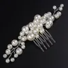 Fi Pearl Sier Bridal Hair Comb Women Hoofdr Handmade bruiloft Apposies Sieraden feest Prom kopstuk Tiara voor meisjes Z3va#