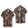 Chemises décontractées pour hommes Chemise hawaïenne Mode manches courtes pour hommes Léopard Print Art Vintage Harajuku Y2k Tops Streetwear Vêtements confortables