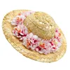 Odzież dla psa Flower Straw Hat Spring Summer Sunhat Śliczne tkane kostiumy akcesoria