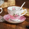 170ML fine bone china coffee cup and saucer spoon funny fashion design zakka tazas cafe espresso european mug 240325