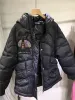 Fi Rhineste Lg-manches vers le bas Parkas femmes haut de gamme All-Match épais chaud matelassé automne hiver fermeture éclair vêtements amples 91xq #