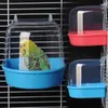 Altre forniture per uccelli Cubo da bagno sospeso in plastica Pappagalli Vasca da bagno Box doccia Accessorio per gabbia per piccole scatole di piccioncini pappagalli canarini