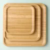 Tea Trays Bamboo Wooden Storage Tray Square Coffee Cup Breakfast Dinner Plate Bread Fruit Cake Food Serving